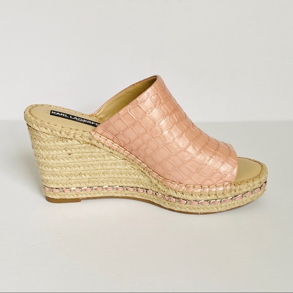 NWT: KARL LAGERFELD | Jute Platform Mules - Picture 1 of 4